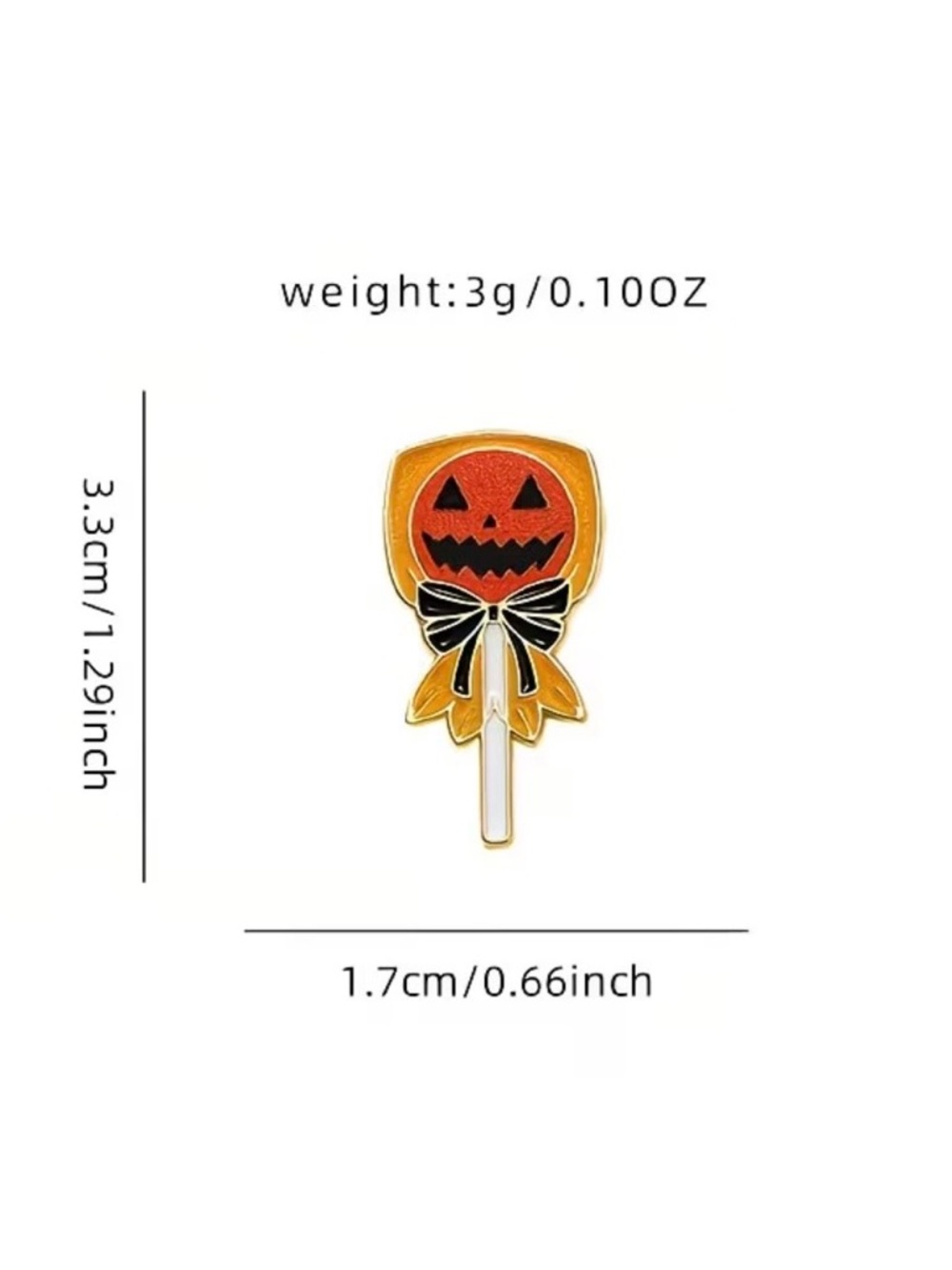 Jack-o'-Lantern Lollipop Enamel Pin - Picture 4 of 4